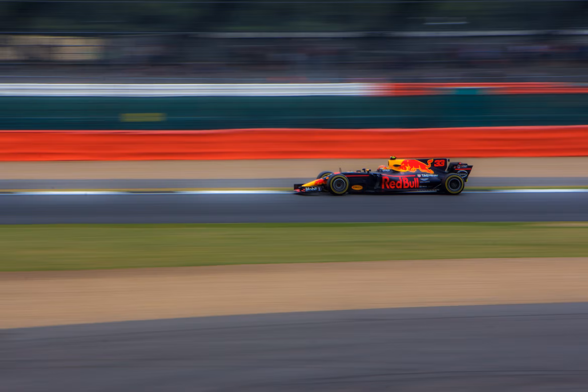Redbull formula 1 car on the track